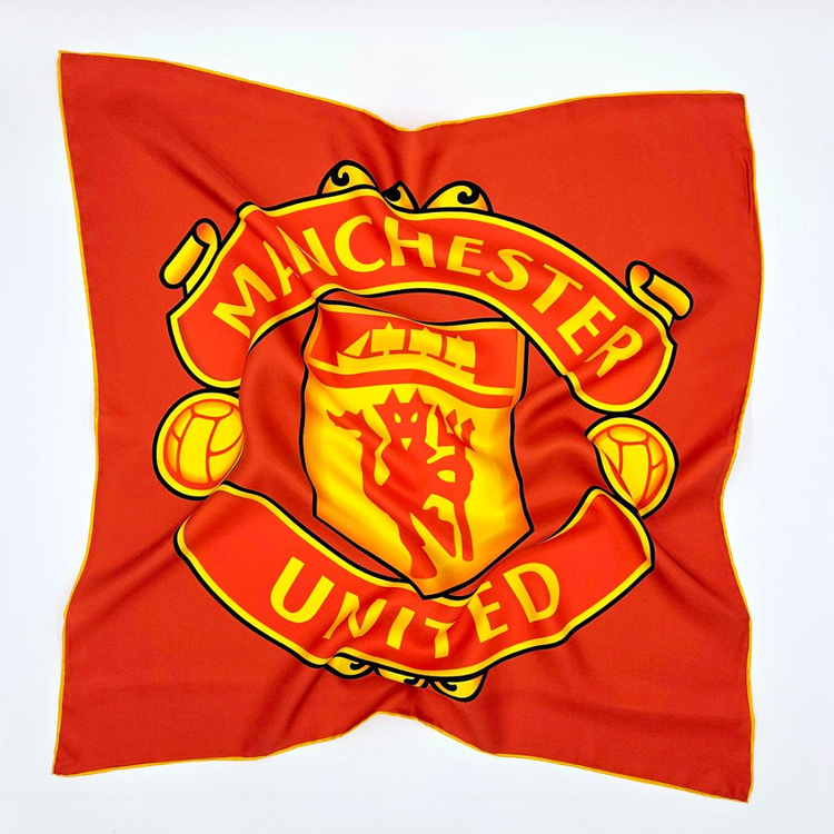 맨체스터 유나이티드 로고 머플러 맨유 응원 실크 스카프 이미지