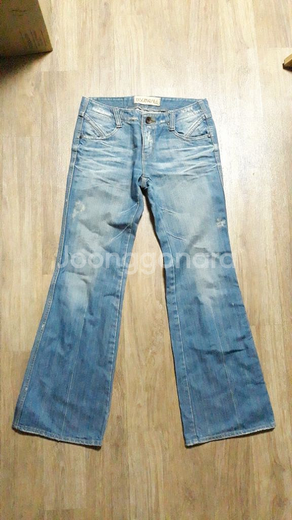 새제품 세미 부츠컷 청바지 워싱데님 28 나팔바지--3