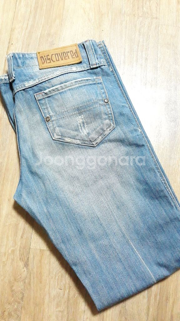 새제품 세미 부츠컷 청바지 워싱데님 28 나팔바지--6
