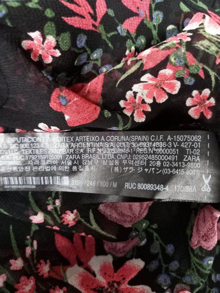 새 자라 ZARA 플라워패턴 쉬폰 블라우스 66--7