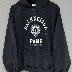 발렌시아가 칼라지 후드티 (여성오버핏)