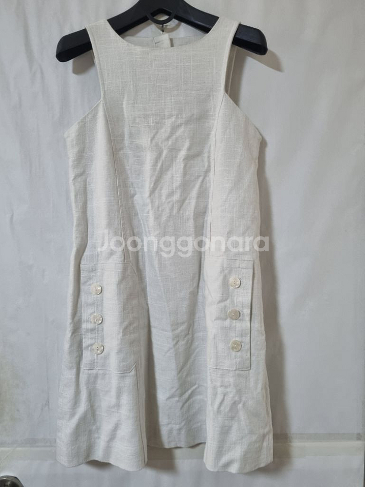 자인페이우 린넨 민소매 원피스 아이보리--0