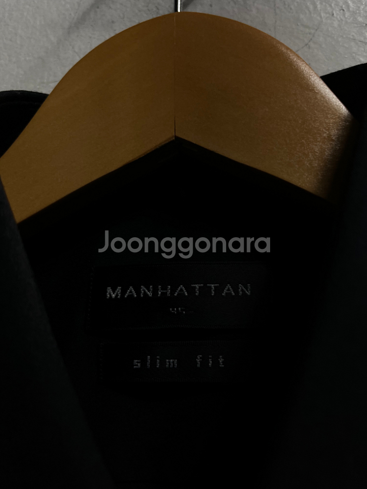 95 MANHATTAN 스판 블랙 셔츠 남방--3