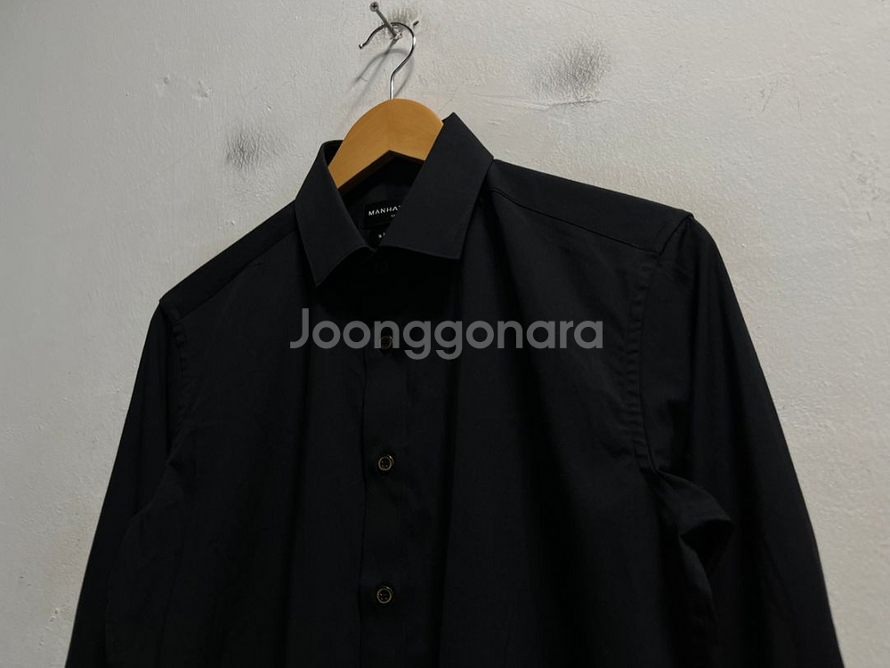 95 MANHATTAN 스판 블랙 셔츠 남방--1