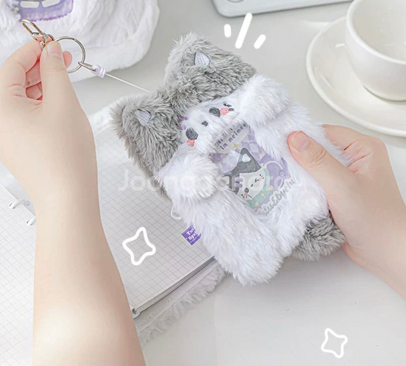 동물 고양이 털 복슬 포카홀더--3