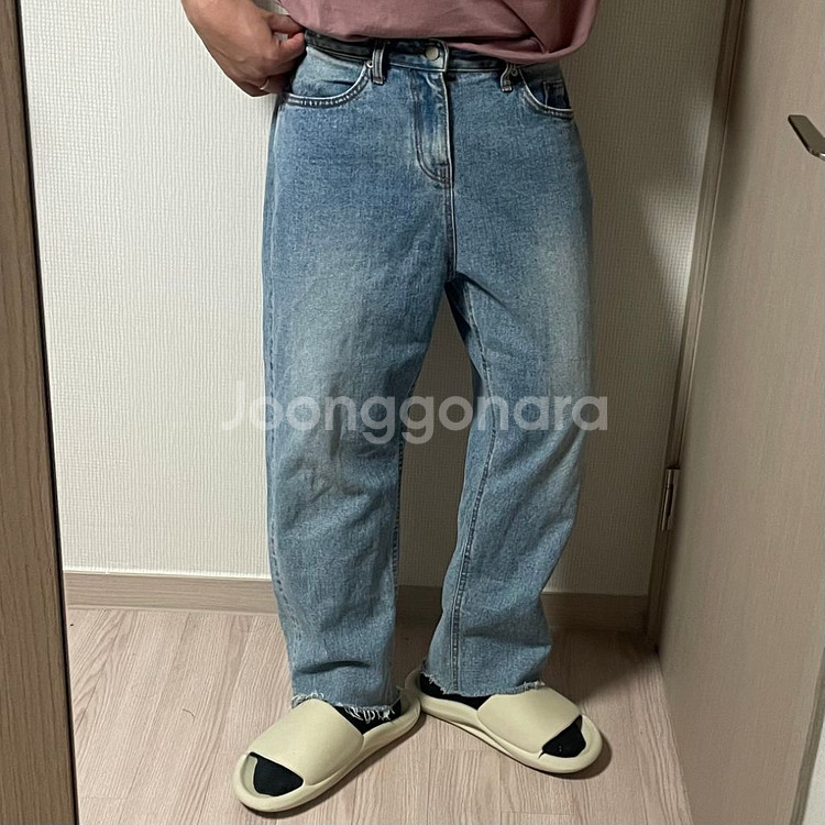 정품 슬로우애시드 앵클 데미지 데님팬츠 청바지 32인치--1