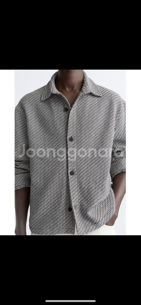 L/XL 자라 지오메트릭 자카드 오버셔츠 자켓--3