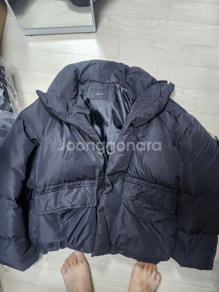 일꼬르소 정품 거위깃털 패딩 오버핏 블랙 105사이즈--3