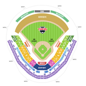 9/25(수) 광주챔필 기아vs롯데 1루K8통로2연석