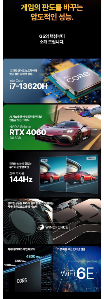 미개봉 기가바이트 2024 G5 KF5 코어i7 RTX--1