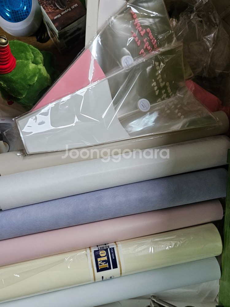 꽃다발포장지.부직포3롤 플로드지3롤 한송이포장지 2묶음--3