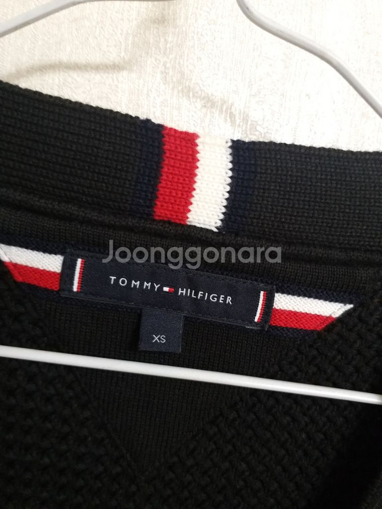 타미힐피거 브이넥 면가디건 (블랙.여100.남95)--3