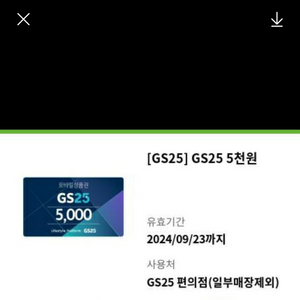 GS25편의점 5천원권 팜