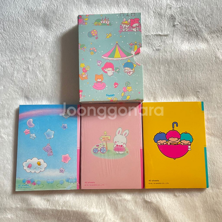 산리오 고전 고로피카돈 치어리참 리틀트윈스타 미니노트--1
