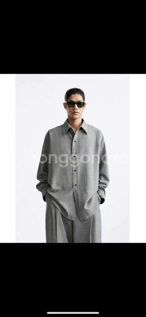 L-XL 자라 스트럭처 오버사이즈 셔츠 X STUDIO--6