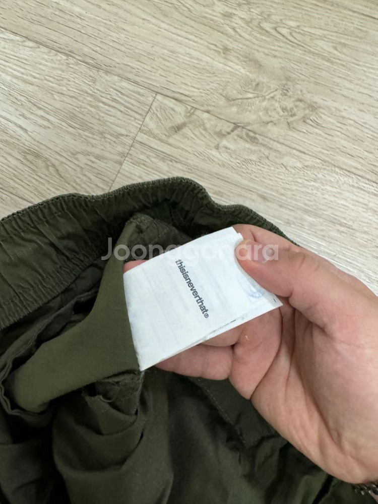 [M] 디스이즈네버댓 나일론 카고 팬츠 카키 올리브--2