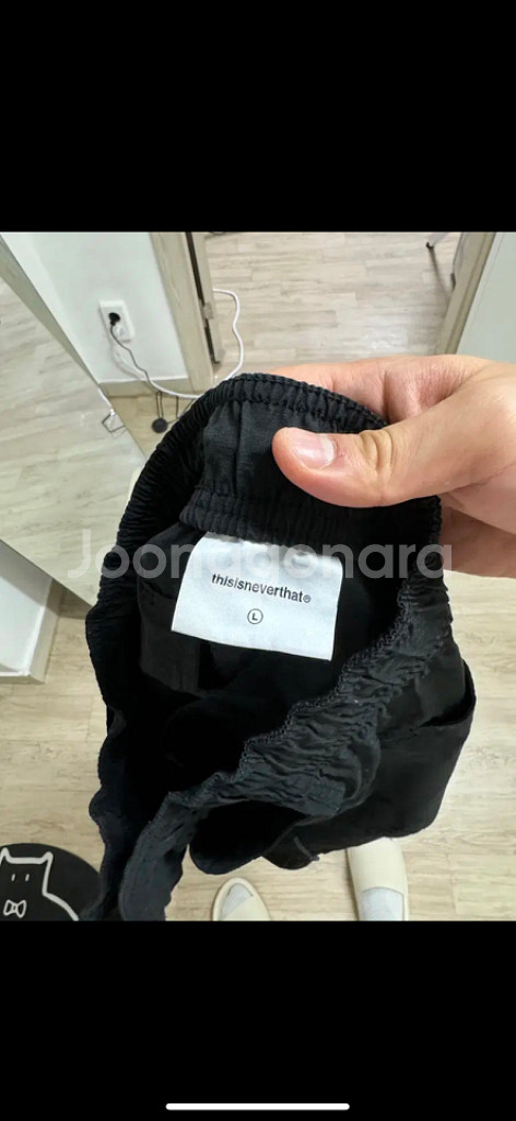 [L] 디스이즈네버댓 나일론 카고 팬츠 블랙--2