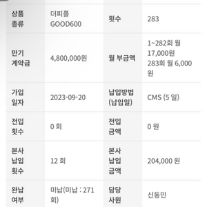 더피플 상조 3구좌 양도 12회 납입완