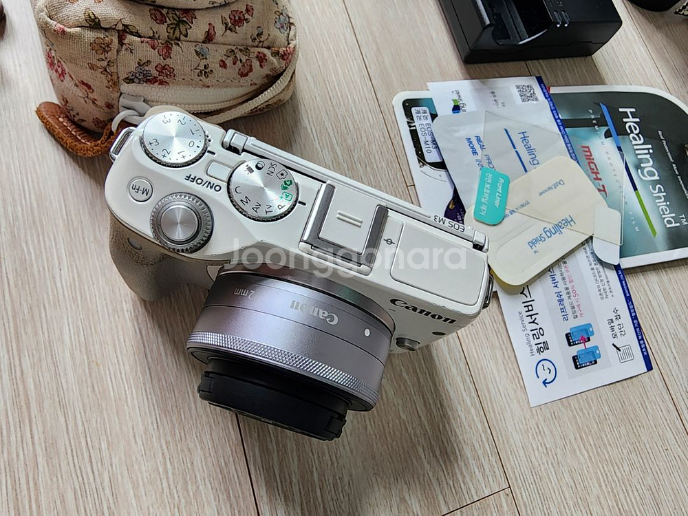 캐논 EOS M3 미러리스 카메라 +단렌즈+배터리2+필--5