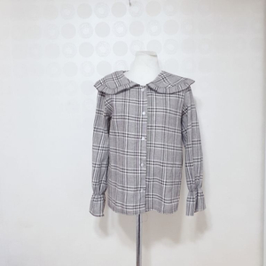 체크블라우스55/세일러/블라우스55/체크남방55