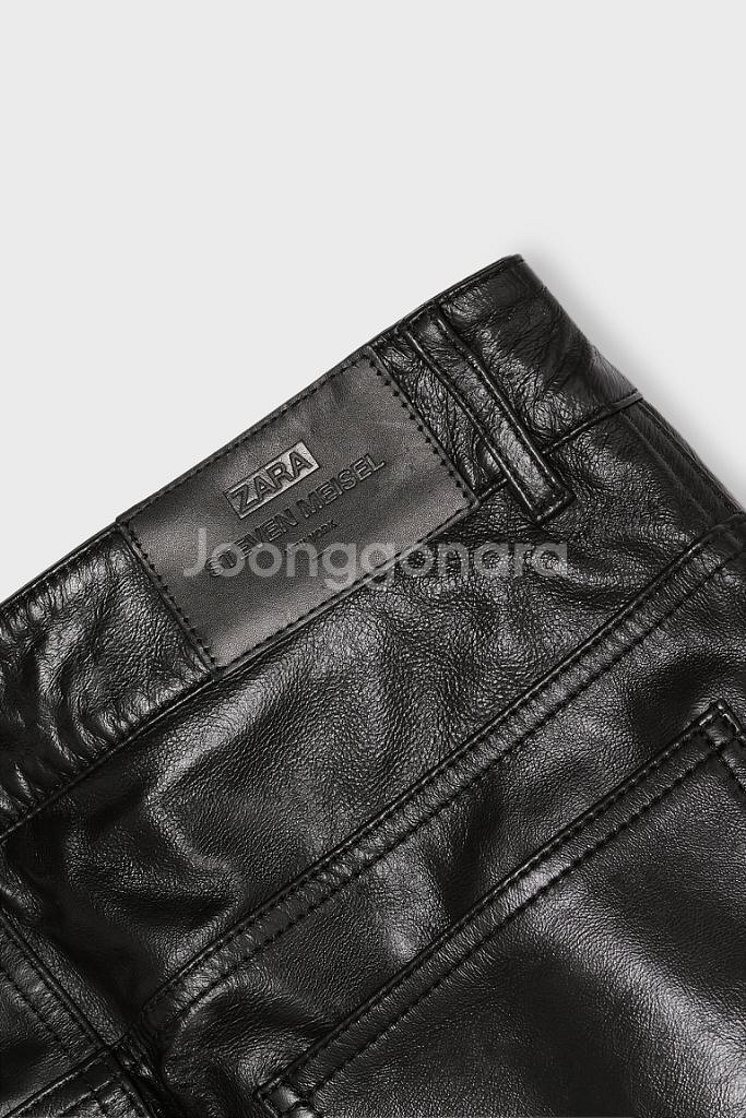 자라 스티븐 마이젤 양가죽 바지 리얼레더 팬츠--7