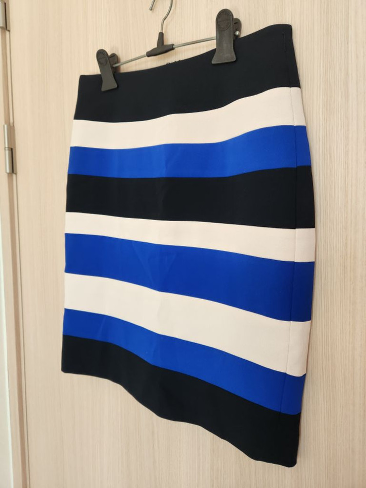 지고트 스트라이프 치마 단가라스커트 이미지