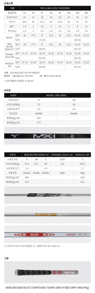 미즈노 최신형 MX1 8아이언세트 한국정품 판매합니다--4