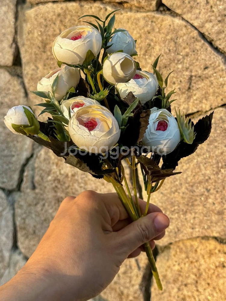 미니 라넌큘러스 꽃다발 부쉬 조화 인테리어 소품 꽃--1