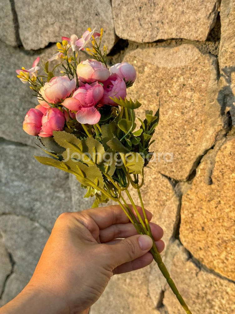 미니 라넌큘러스 꽃다발 부쉬 조화 인테리어 소품 꽃--3