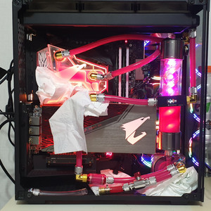 긱바 어로스 z390 워터포스, 2080ti 워터블럭팜