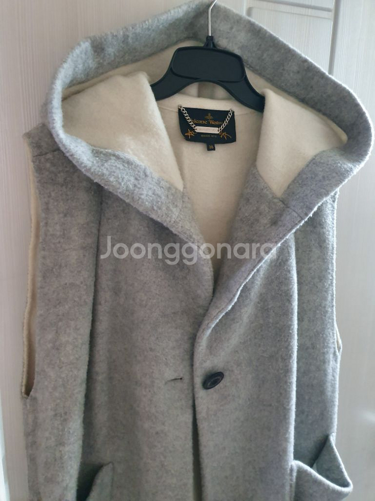 비비안웨스트우드 울 코트형 베스트 38 후드조끼 정품--4