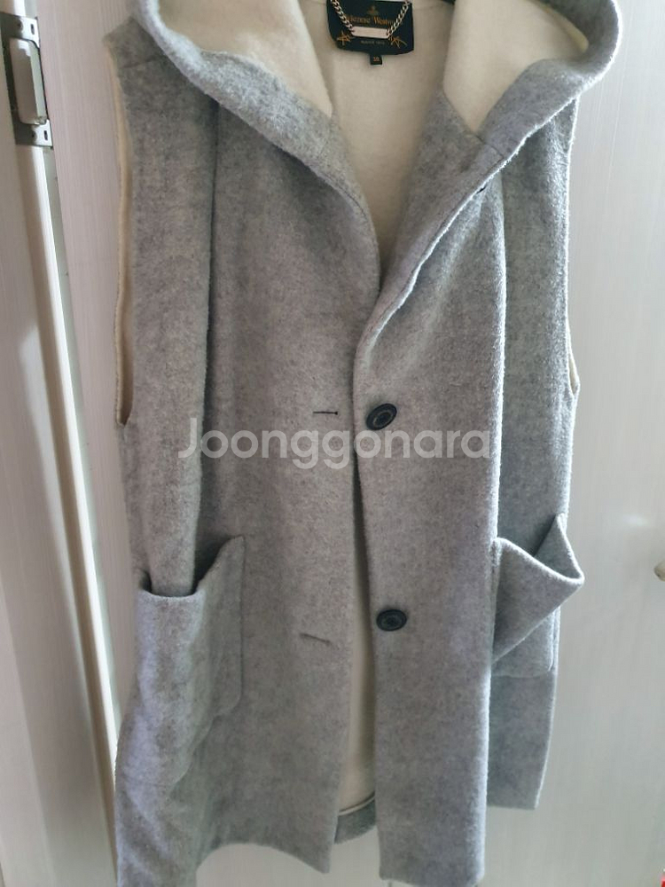 비비안웨스트우드 울 코트형 베스트 38 후드조끼 정품--5