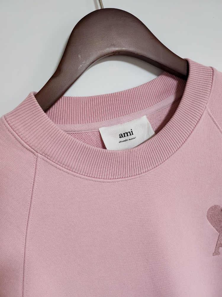 S 아미 핑크 빅하트 자수 맨투맨 E22USW002 이미지