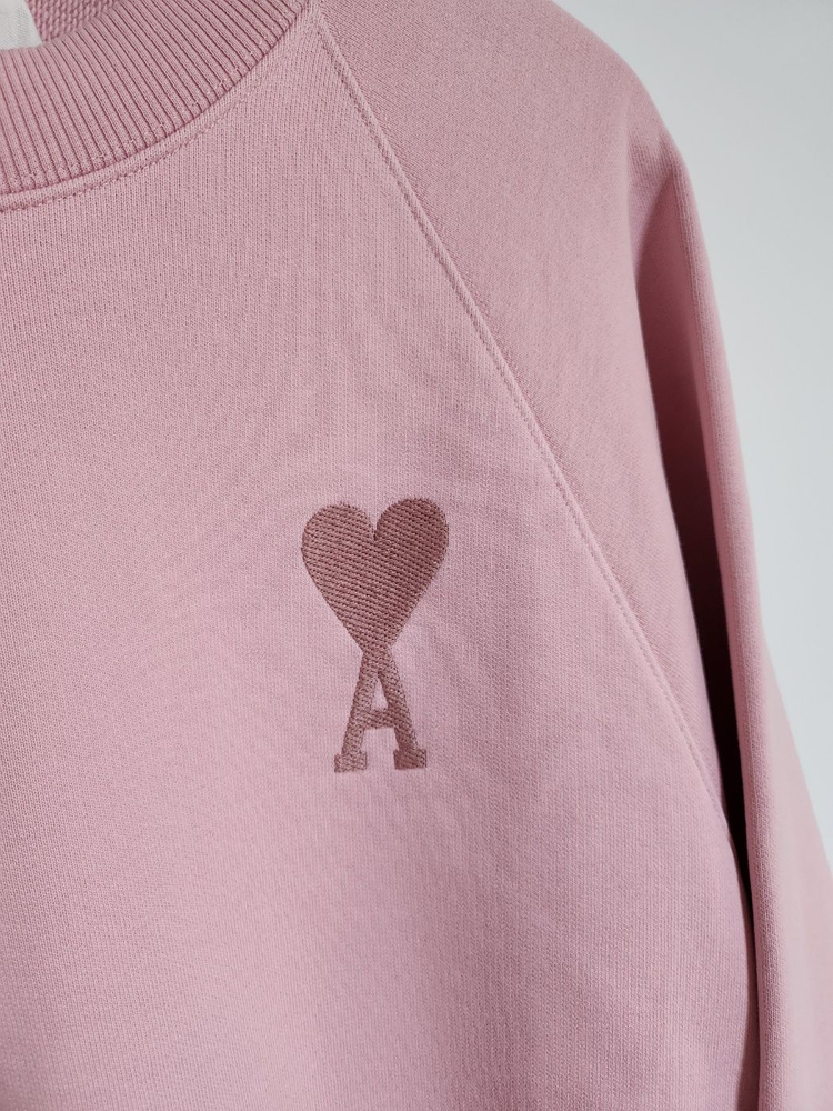 S 아미 핑크 빅하트 자수 맨투맨 E22USW002 이미지