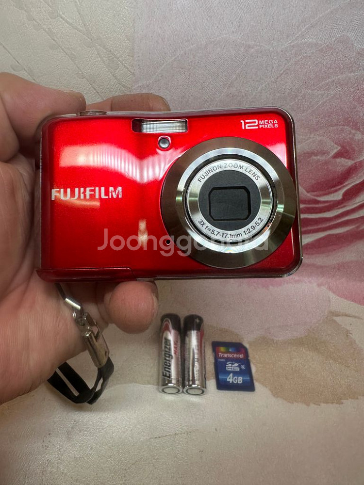 후지 파인픽스 AV100디카,12MP,빨간색상태굿--1