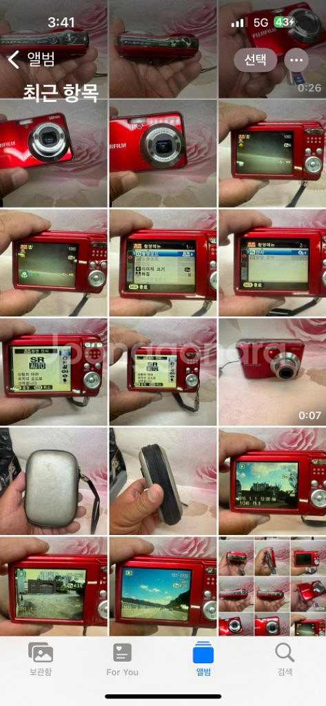 후지 파인픽스 AV100디카,12MP,빨간색상태굿--7