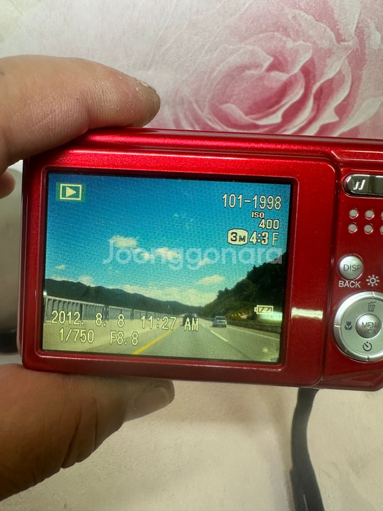 후지 파인픽스 AV100디카,12MP,빨간색상태굿--9