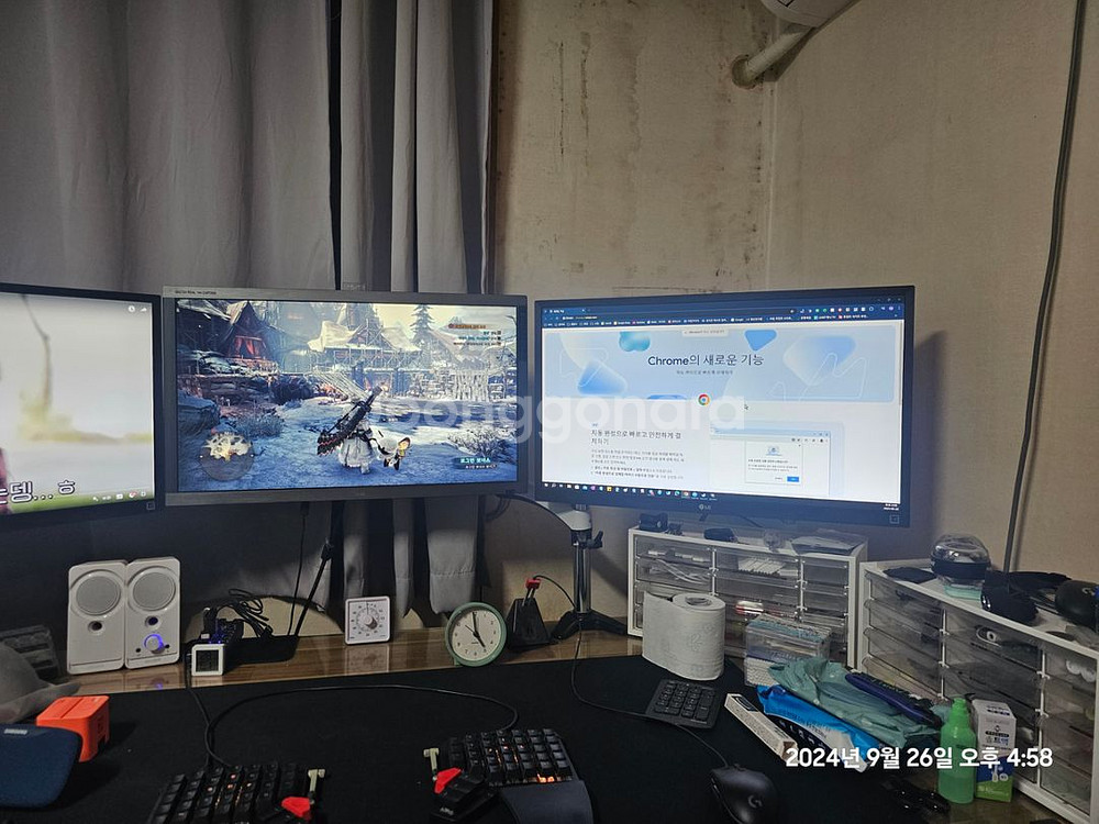 모니터 3대 한번에 팔아봅니다--0