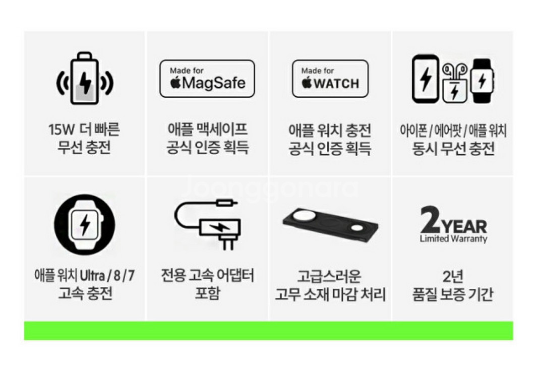 벨킨 3in1 맥세이프 충전기 패드 15W--4