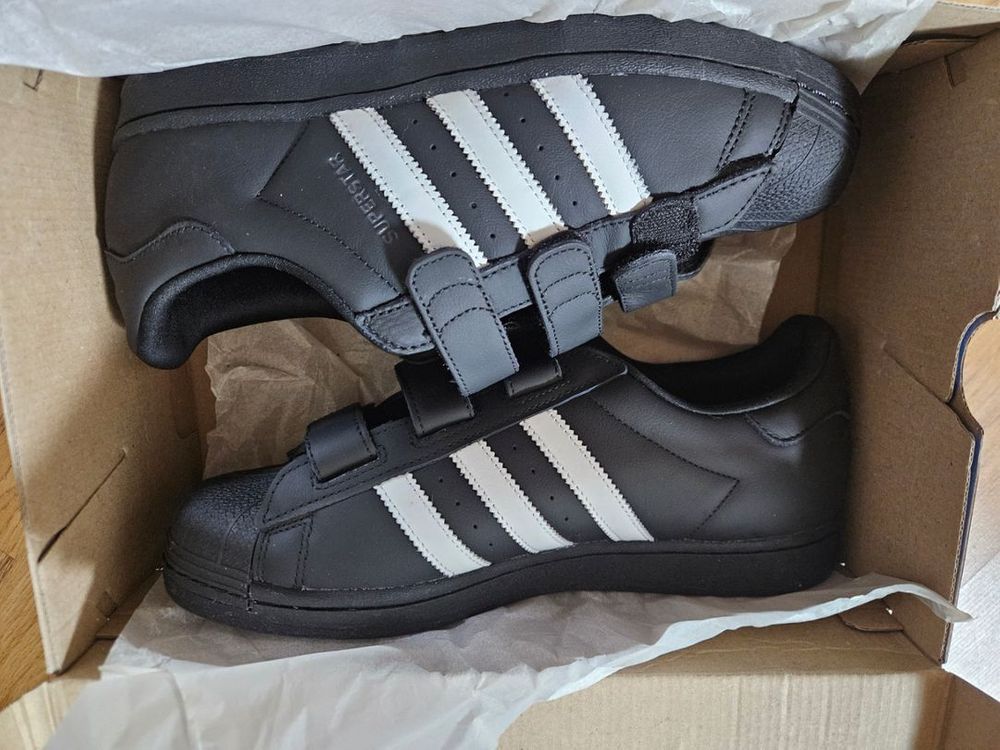아디다스슈퍼스타IE2967검흰 찍찍이 265사이즈--7