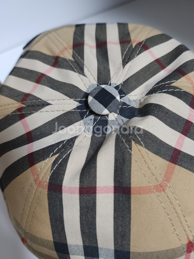 XL 버버리 TB 자수 체크 볼캡 모자 8038504--3