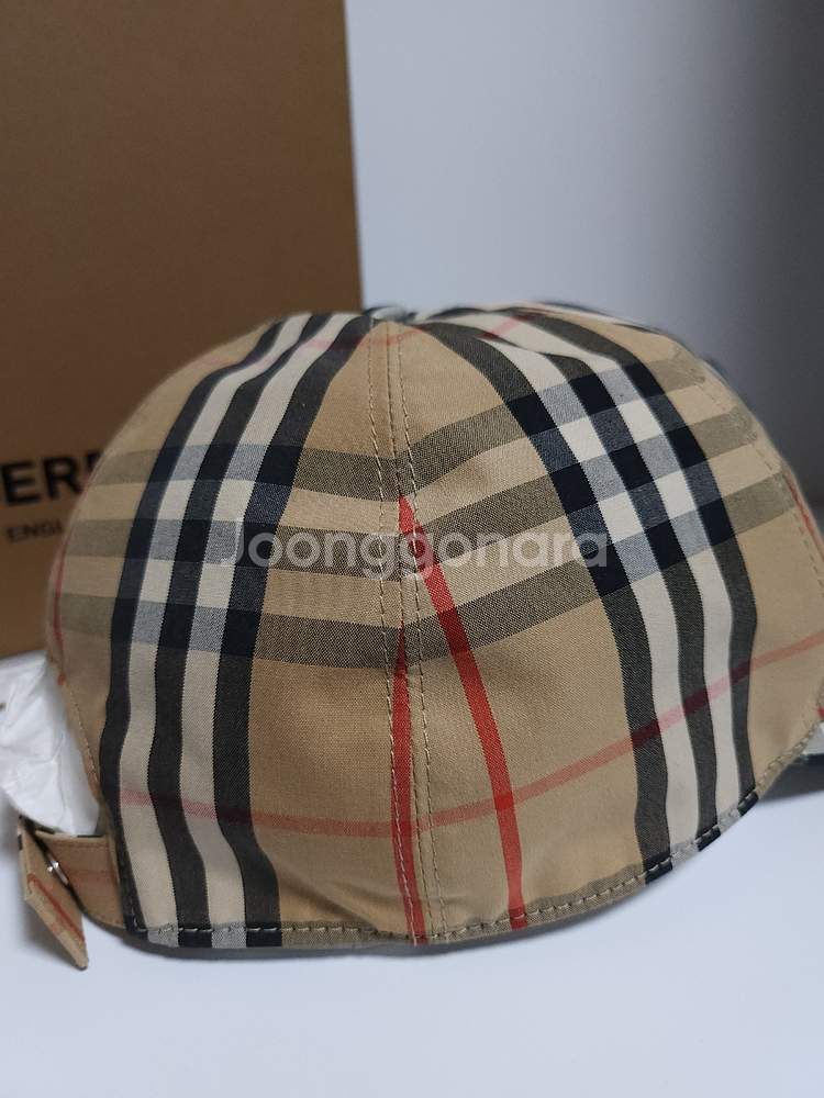 XL 버버리 TB 자수 체크 볼캡 모자 8038504--2