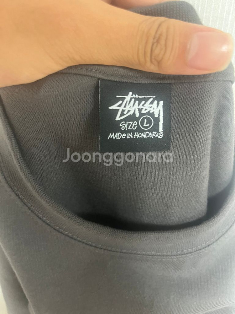 스투시 롱슬리브 그레이--2