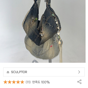 스컬프터 Washed Denim Duffle Bag