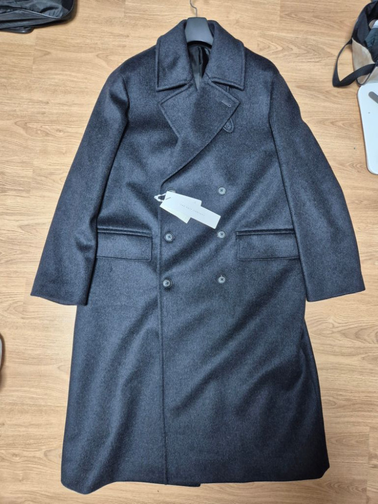 (새상품) 더니트컴퍼니 캐시미어 블렌드 더블코트 차콜 이미지