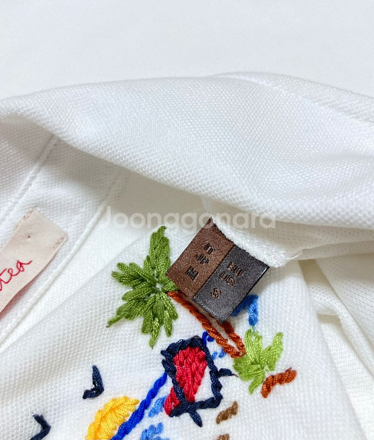 알테아 ) 폴로카라 자수 면 반팔 티셔츠 M--6