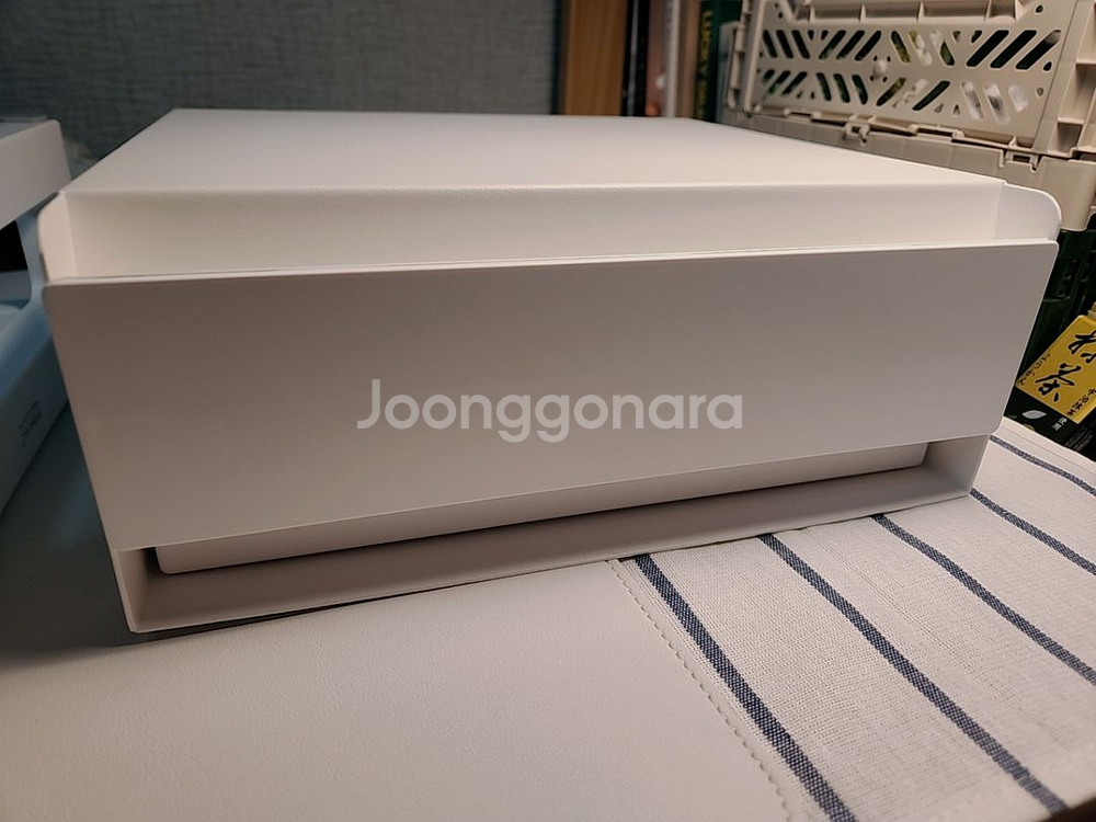 스톤힐 화이트 더블모니터 받침대 10.3cm 메탈서랍--2