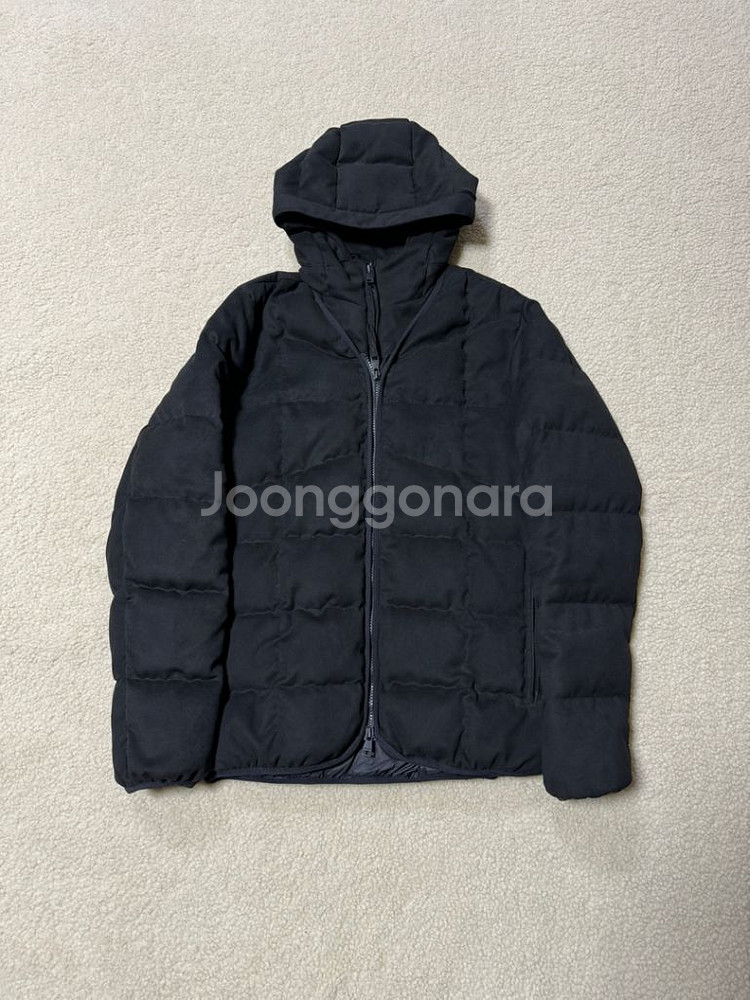 알레그리 스웨이드 가디건 후드 패딩 자켓 100 L--1