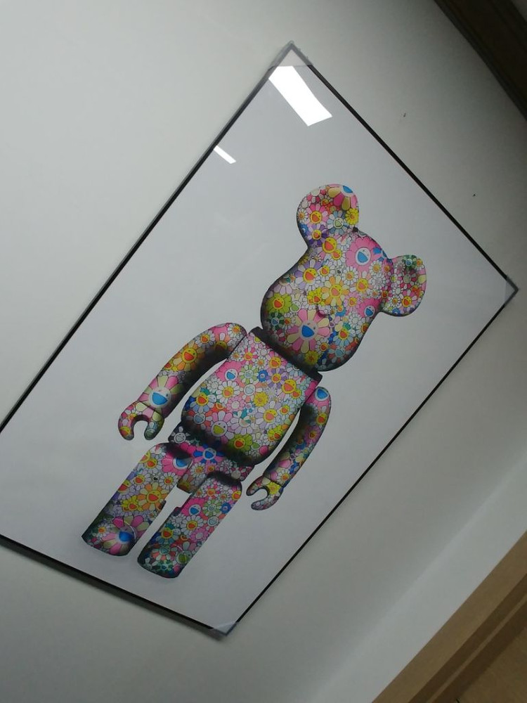 카이카이키키 베어브릭 대형 꽃 곰 팝아트 그림 액자 이미지