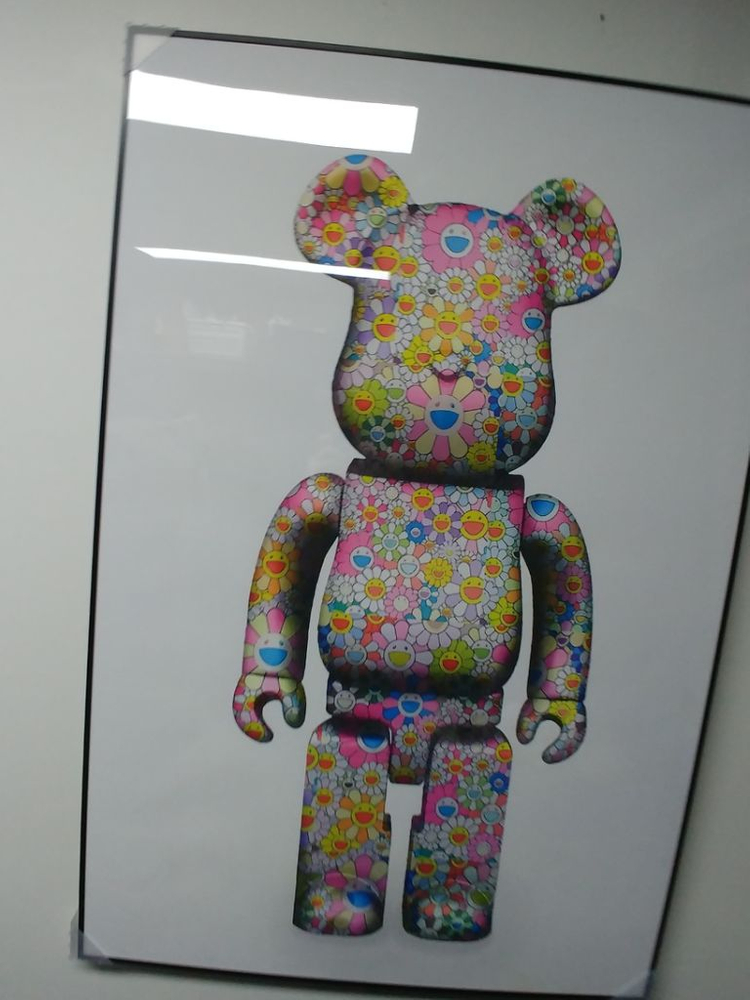 카이카이키키 베어브릭 대형 꽃 곰 팝아트 그림 액자 이미지